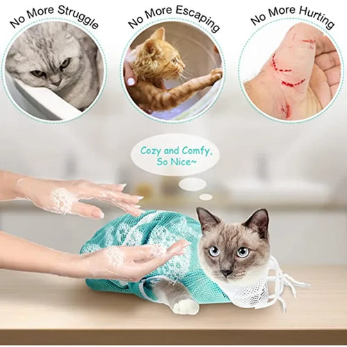 Stress-Free Cat Grooming Mesh Bag